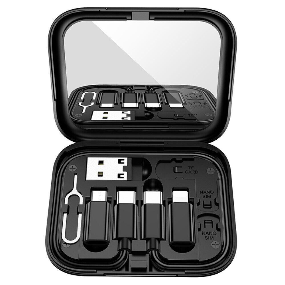 Набор переходников адаптеров HOCO U114 Lightning Micro Type-C Treasure box черный (16627)