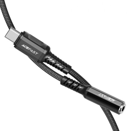 Перехідник Acefast C1-07 USB-C to 3.5 мм aluminum alloy headphones adapter cable Black (AFC1-07B) - фото 1