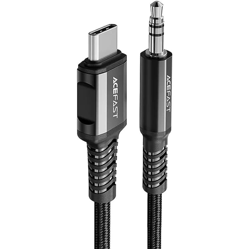 Кабель USB Type-C Acefast C1-08 USB-C to 3.5mm 1.2m Black (AFC1-08B)