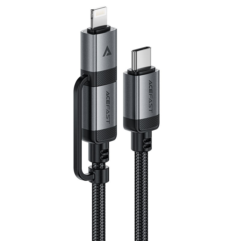 Кабель Acefast C20-01 MFI USB-C to USB-C/Lightning (Black) - фото 1 Кабель Acefast C20-01 MFI USB-C to USB-C/Lightning (Black) - фото 1