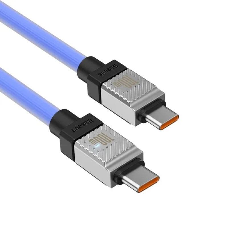 Кабель Baseus CoolPlay Series Fast Charging Cable Type-C to Type-C 100W 1m Blue (CAKW000203) - фото 2 Кабель Baseus CoolPlay Series Fast Charging Cable Type-C to Type-C 100W 1m Blue (CAKW000203) - фото 2