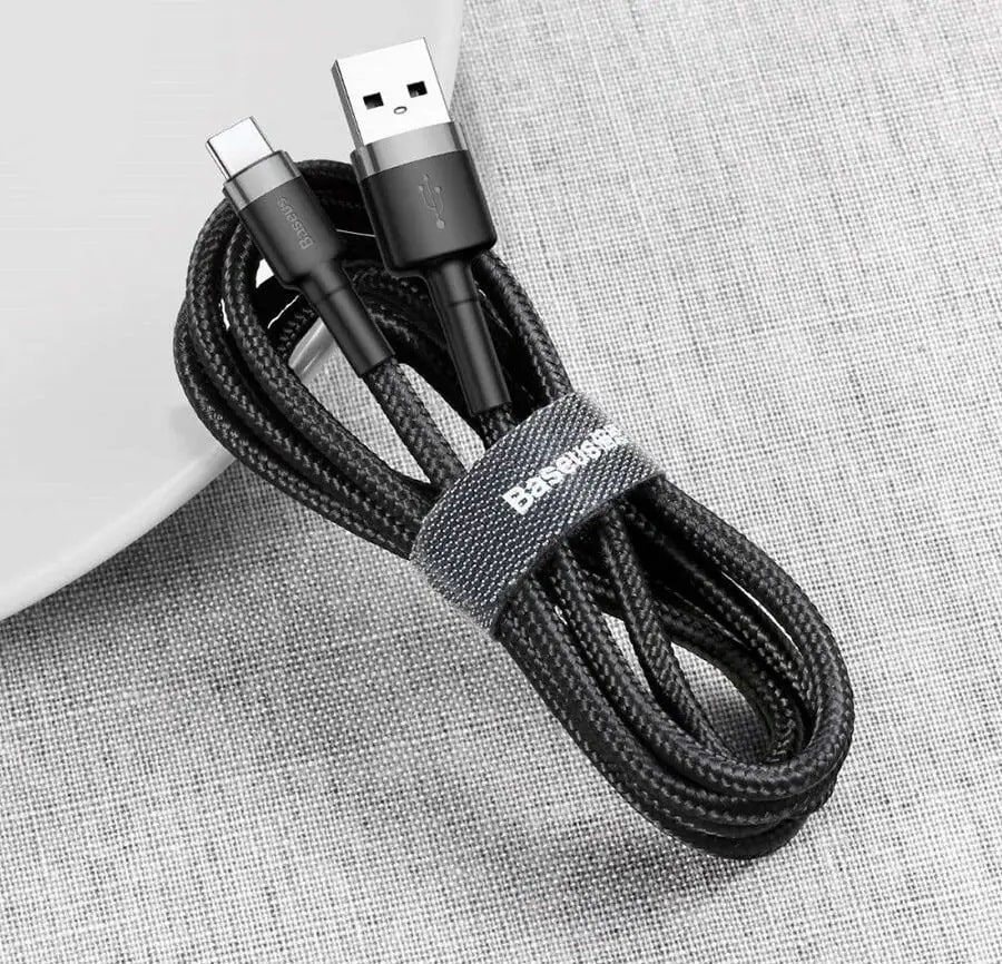 Кабель Baseus Cafule Cable USB For Type-C 3A 0.5m Gray Black (CATKLF-AG1) - фото 1 Кабель Baseus Cafule Cable USB For Type-C 3A 0.5m Gray Black (CATKLF-AG1) - фото 1