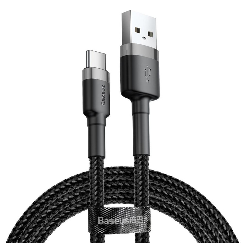 Кабель USB Type-C Baseus USB Cabel to USB-C Cafule 1m Grey/Black (CATKLF-BG1)