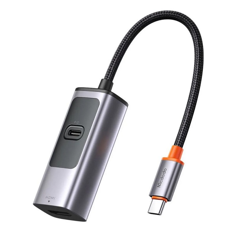 Адаптер HUB McDodo [HU-1130] 2in1 USB-C to HDMI 8K/USB-C 100w (Deep Grey)
