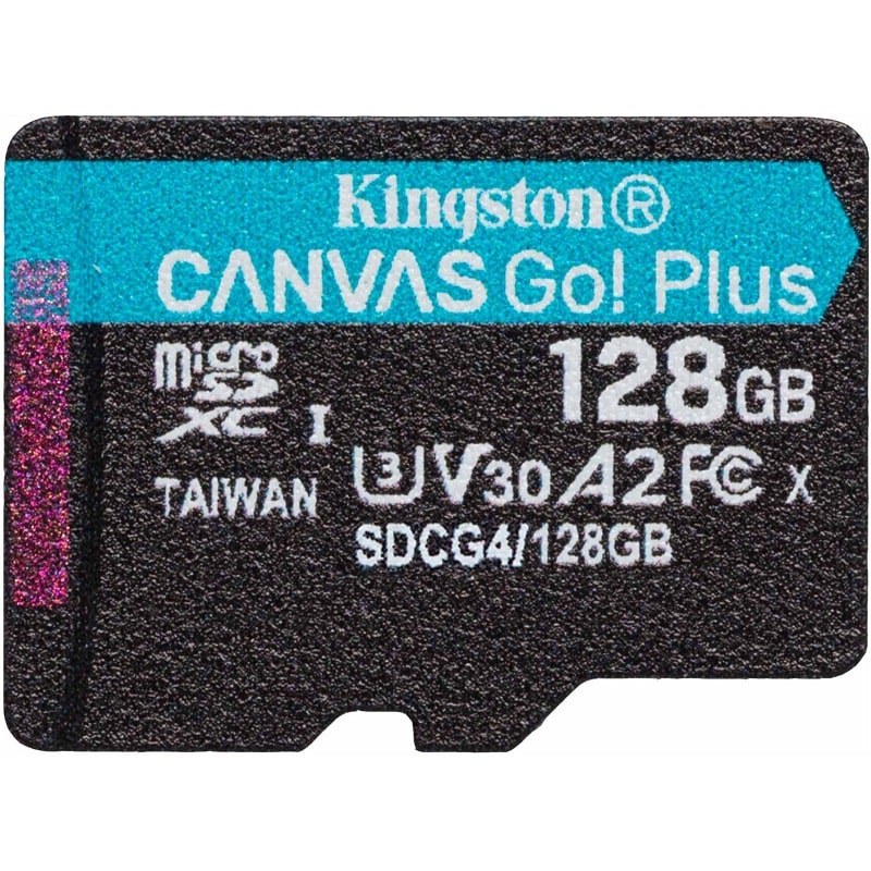 Карта памяти microSDXC (UHS-1 U3) Kingston Canvas Go! Plus 128Gb class 10 A2 V30 (R200MB/s) (SDCG4/128GBSP)