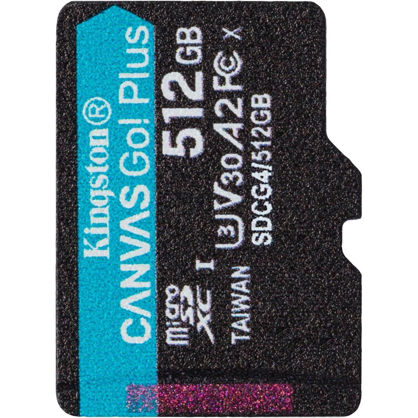 Карта пам`яті MicroSDXC 512GB UHS-I/U3 Class 10 Kingston Canvas Go! Plus R200/W160MB/s (SDCG4/512GBSP) - фото 2 Карта пам`яті MicroSDXC 512GB UHS-I/U3 Class 10 Kingston Canvas Go! Plus R200/W160MB/s (SDCG4/512GBSP) - фото 2