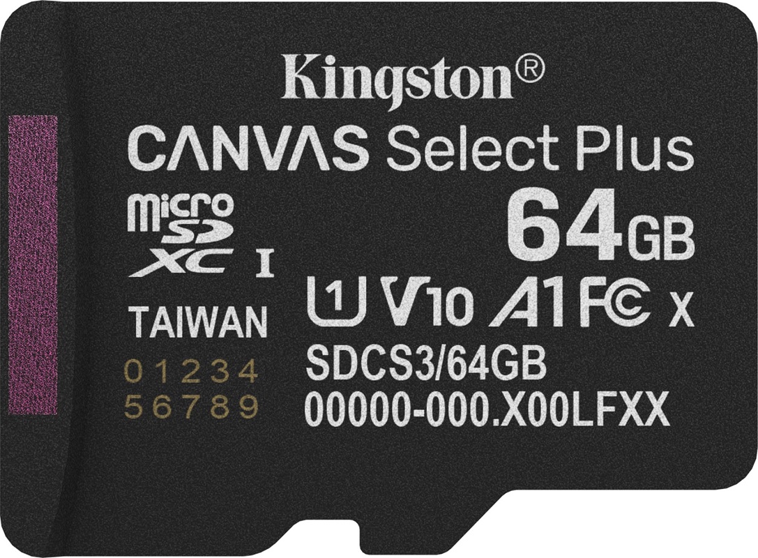 Карта памяти MicroSDXC 64GB UHS-I Class 10 Kingston Canvas Select Plus R100MB/s (SDCS3/64GBSP)
