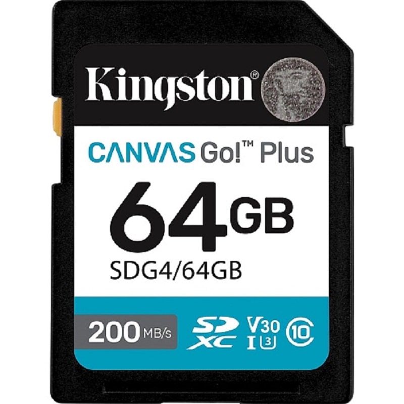 Карта памяти SDXC (UHS-I U3) Kingston SD 64GB C10 V30 R200MB/s (SDG4/64GB) (SDG4/64GB)