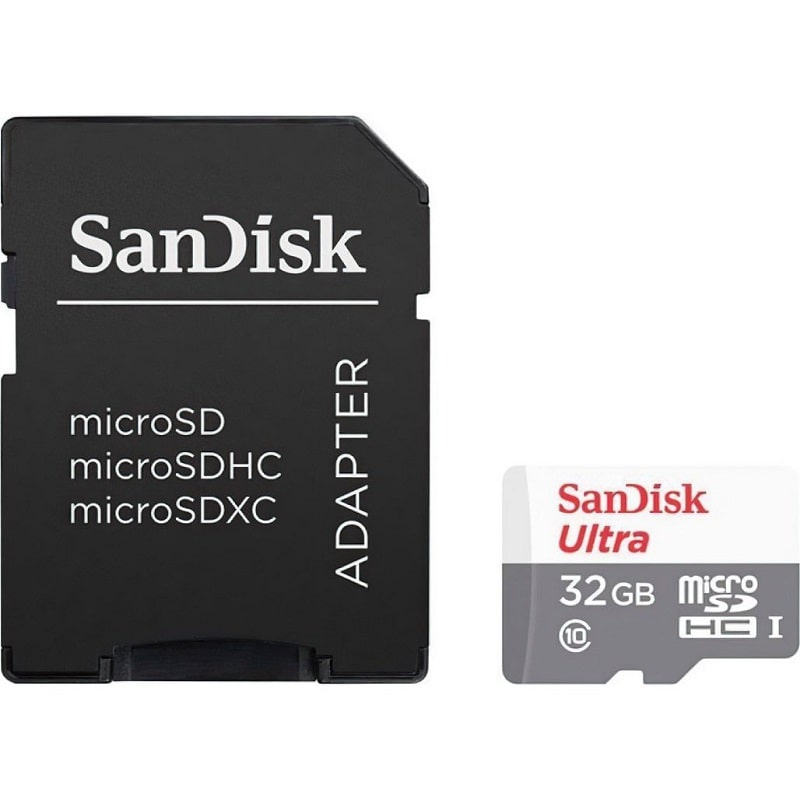 Карта памяти microSDHC (UHS-1) SanDisk Ultra 32Gb class 10 A1 (100Mb/s) (adapter SD) (SDSQUNR-032G-GN3MA)