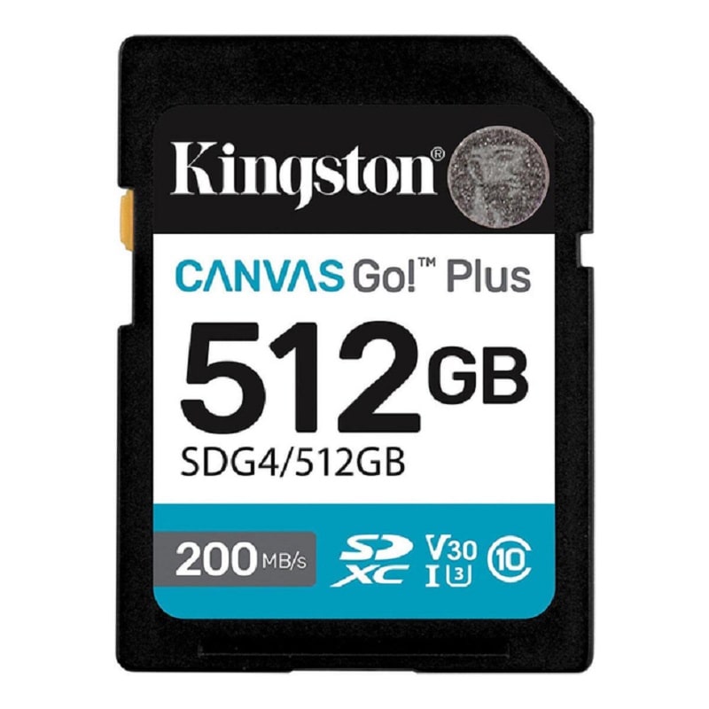 Карта памяти SDXC (UHS-1 U3) Kingston Canvas Go! Plus 512Gb class 10 A2 V30 (R200MB/s, W160MB/s)