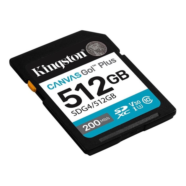Карта пам'яті SDXC (UHS-1 U3) Kingston Canvas Go! Plus 512Gb class 10 A2 V30 (R200MB/s, W160MB/s) - фото 1