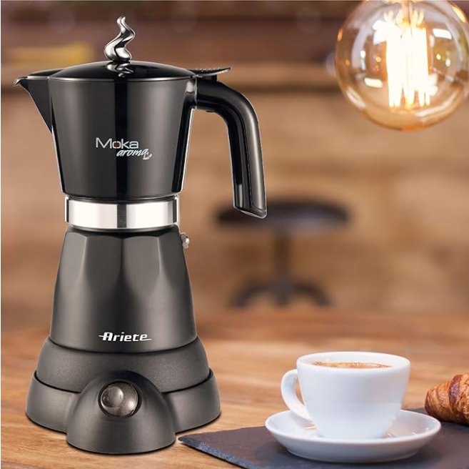 Кавоварка гейзерна Ariete Moka Aroma Elettrica Nera 1358A Black - фото 2 Кавоварка гейзерна Ariete Moka Aroma Elettrica Nera 1358A Black - фото 2