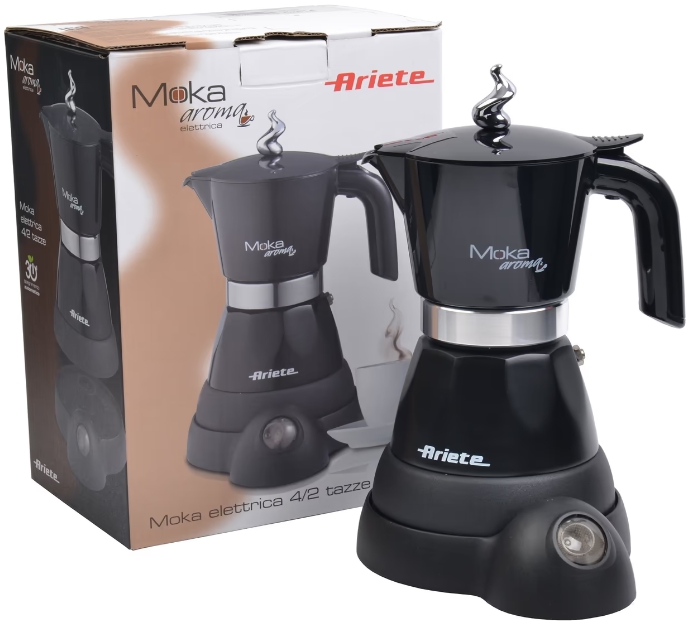 Кавоварка гейзерна Ariete Moka Aroma Elettrica Nera 1358A Black - фото 4 Кавоварка гейзерна Ariete Moka Aroma Elettrica Nera 1358A Black - фото 4