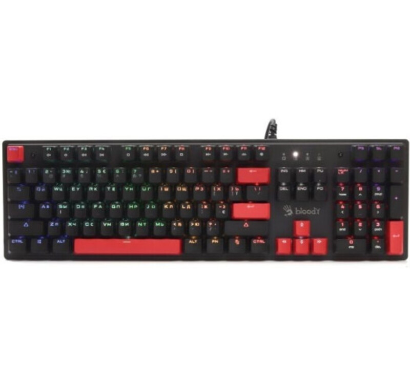 Клавіатура A4Tech Bloody S510R RGB BLMS Switch Red USB Black (Bloody S510R Fire Black)