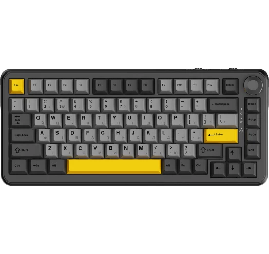 Клавиатура Ajazz AK820 MAX Magnetic switches-Black-Gray-Yellow-RGB (AK820MAX-WM-BGY)