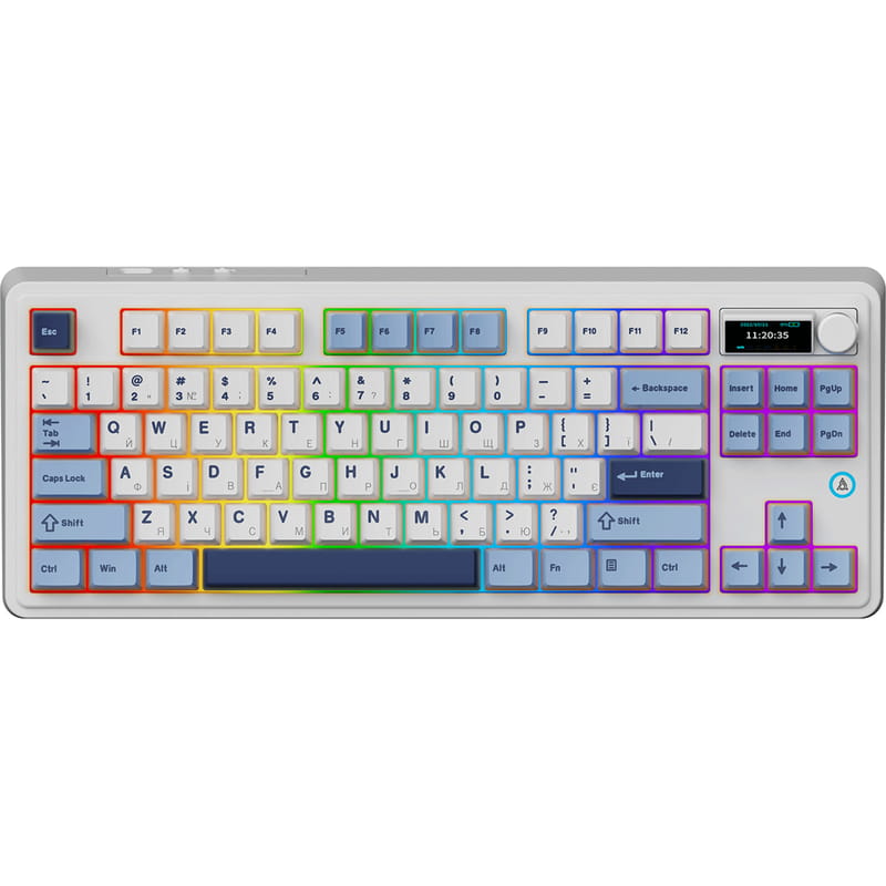 Клавиатура Ajazz AK870 PLUS -Murad Switch-Blue-White-Dark Blue-3 model-with screen-RGB (AK870-MU-BWD)