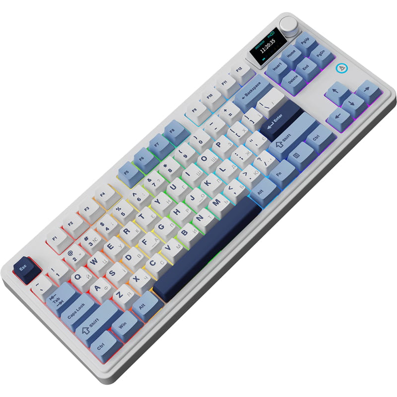 Клавиатура Ajazz AK870 PLUS -Murad Switch-Blue-White-Dark Blue-3 model-with screen-RGB (AK870-MU-BWD) - фото 2 Клавиатура Ajazz AK870 PLUS -Murad Switch-Blue-White-Dark Blue-3 model-with screen-RGB (AK870-MU-BWD) - фото 2