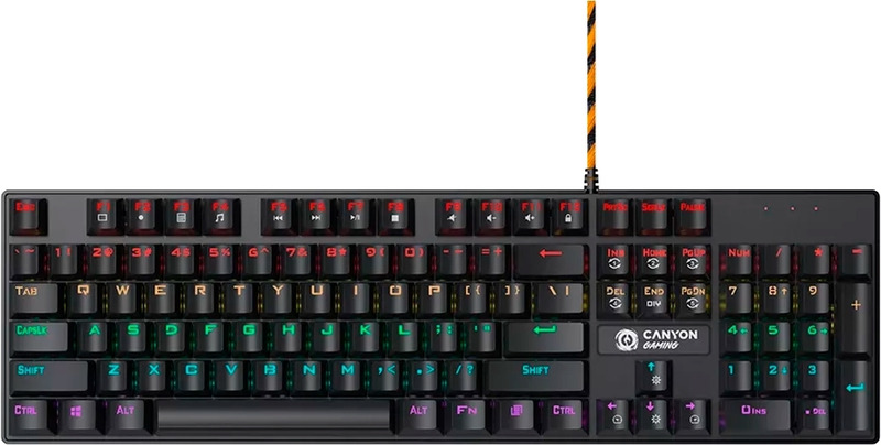 Клавіатура Canyon Deimos GK-4 Rainbow LED USB UA Black (CND-SKB4-US)