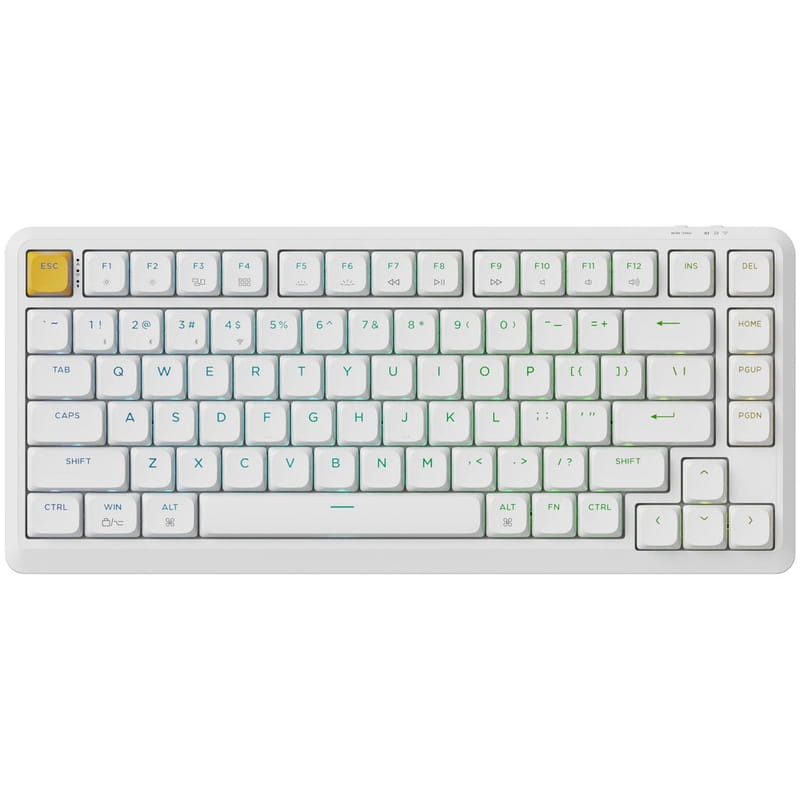 Клавіатура Keychron J1 82Key, K pro Brown, WL/BT/USB-A, QMK, Hot-swap, EN/UKR, RGB, White (J1-Q3-UA)