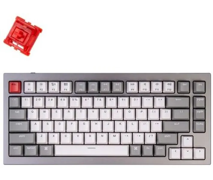 Клавіатура Keychron Q1 84Key, Gateron G PRO Red, USB-A, Hot-Swap, QMK, Knob, EN, RGB Navy (Q1O1_KEYCHRON)