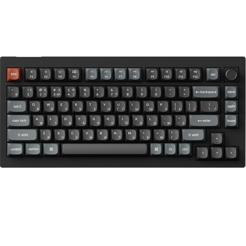 Клавіатура Keychron V1 Ultra Red Switch Black RGB (V1U-D1-UA)
