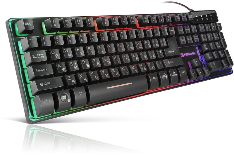 Клавиатура REAL-EL 8700 Gaming Backlit, black - фото 2