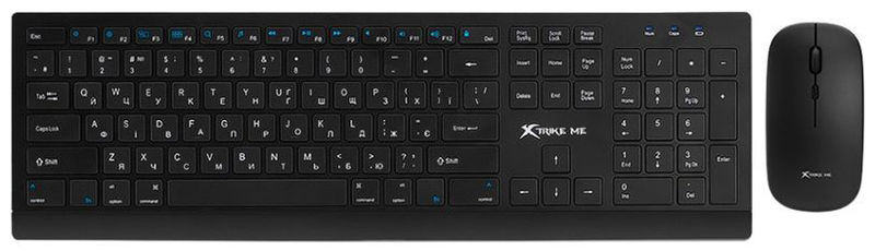 Комплект (клавіатура, мишка) Xtrike ME MK-208W Wireless UA Black (MK-208WUA)