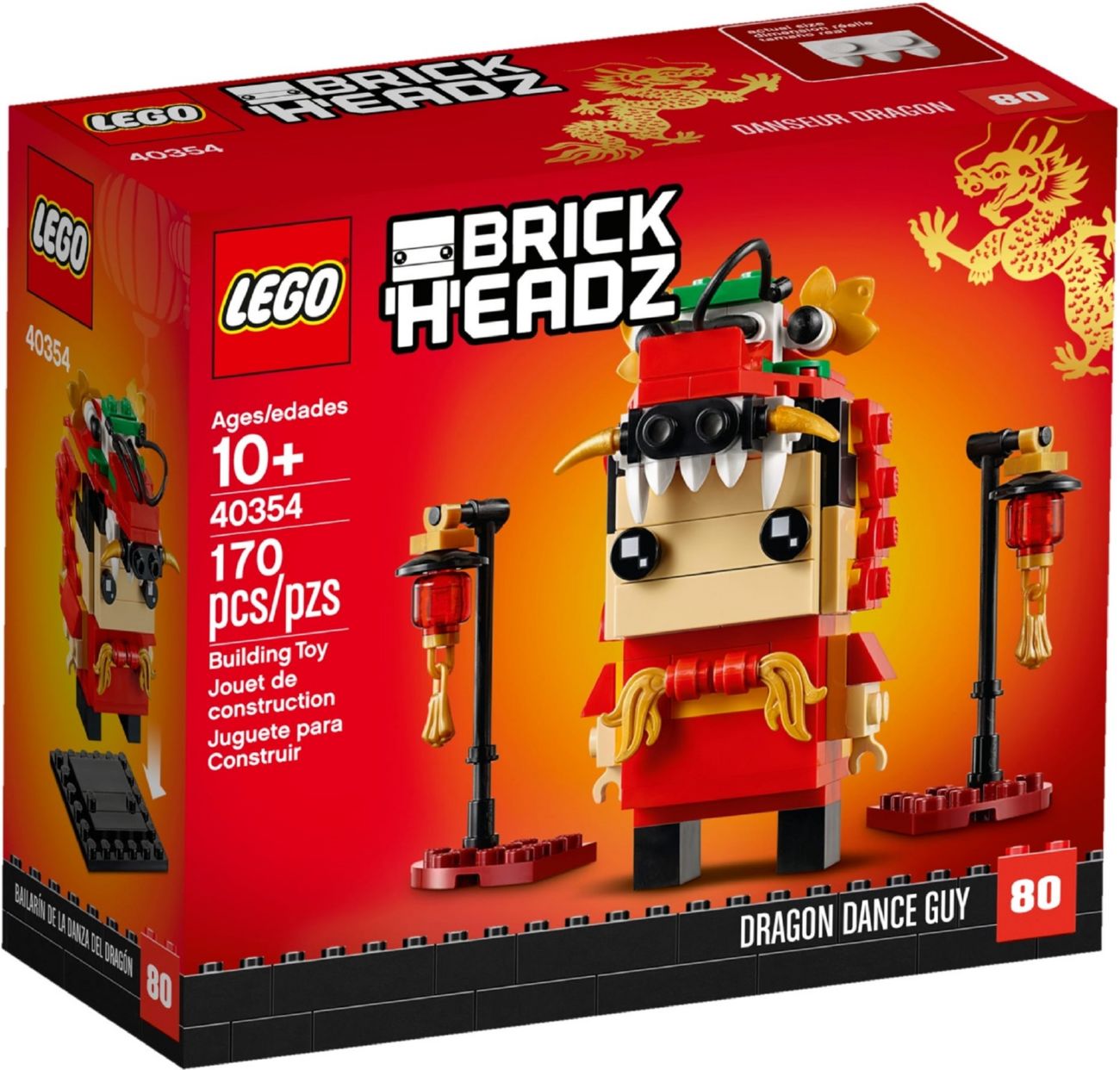 Конструктор Lego Brick Headz Хлопець, танцюючий дракон (40354)