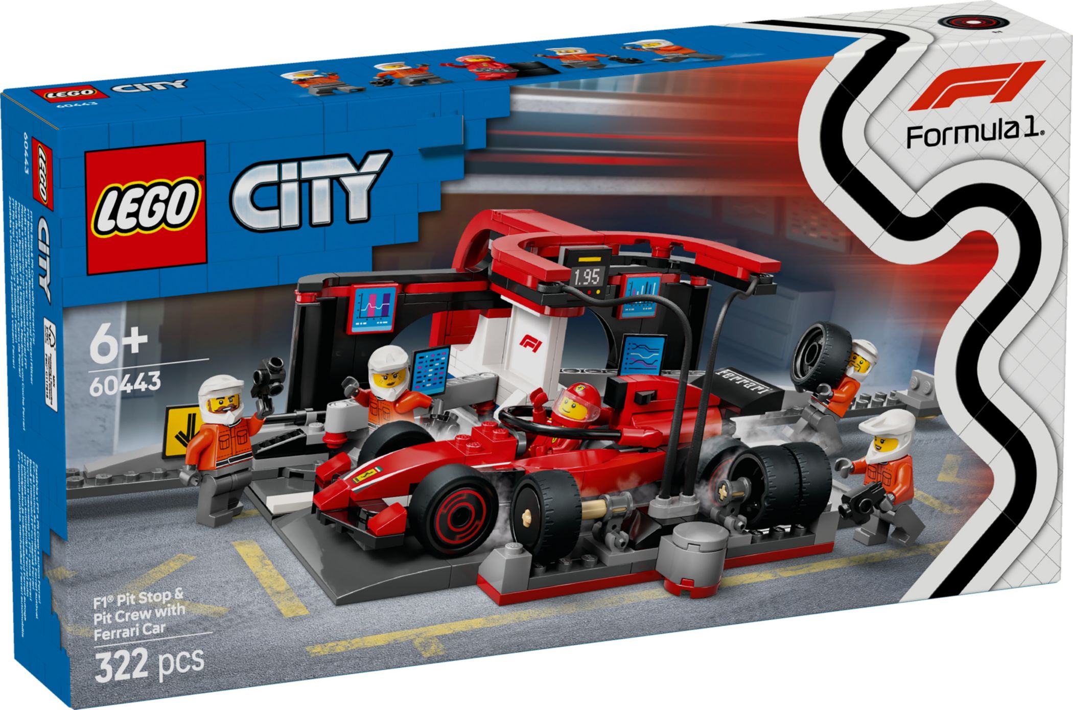 Конструктор Lego City Pit Stop и команда Ferrari (60443)