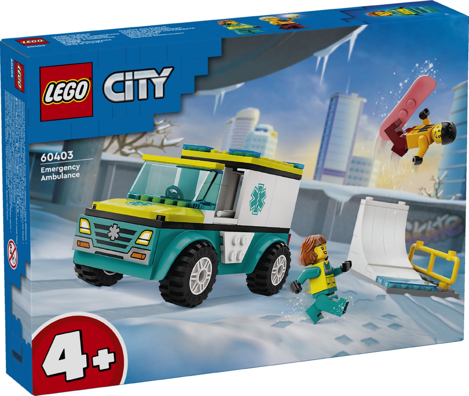 Конструктор Lego City Швидка допомога та сноубордист (60403)