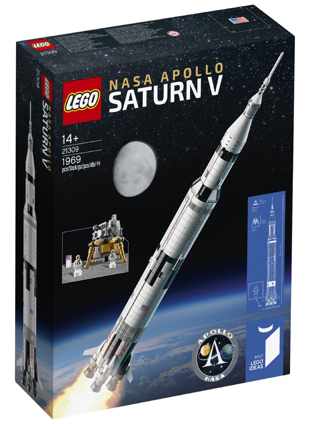 Конструктор Lego Ideas Ракета-носій Сатурн-5 (21309)