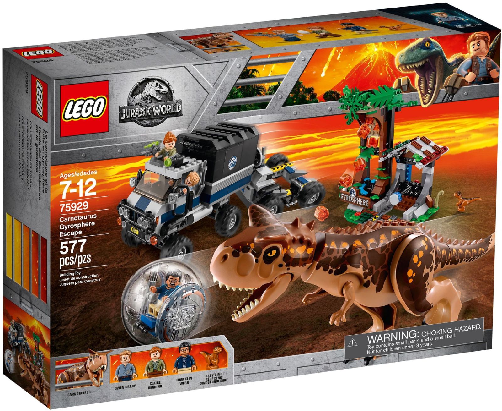 Конструктор Lego Jurassic World Втеча в геросфере від карнотавра (75929)