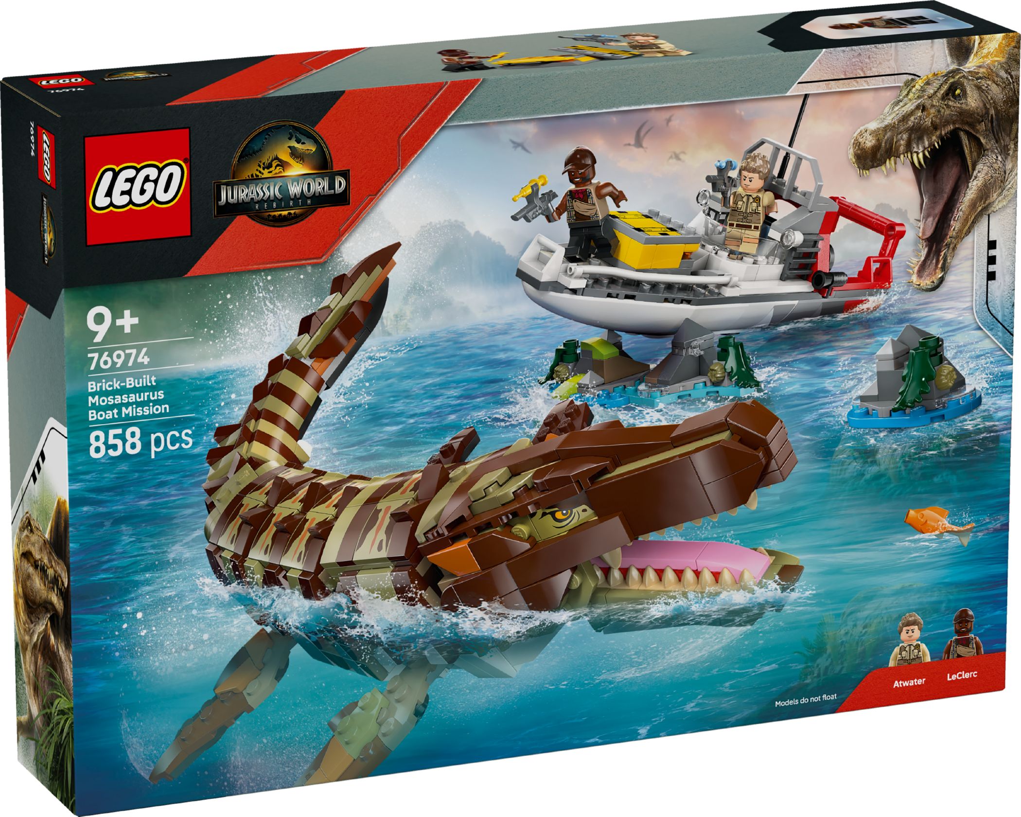 Конструктор Lego Jurassic World Зустріч на човні з мозазавром із кубиків (76974)