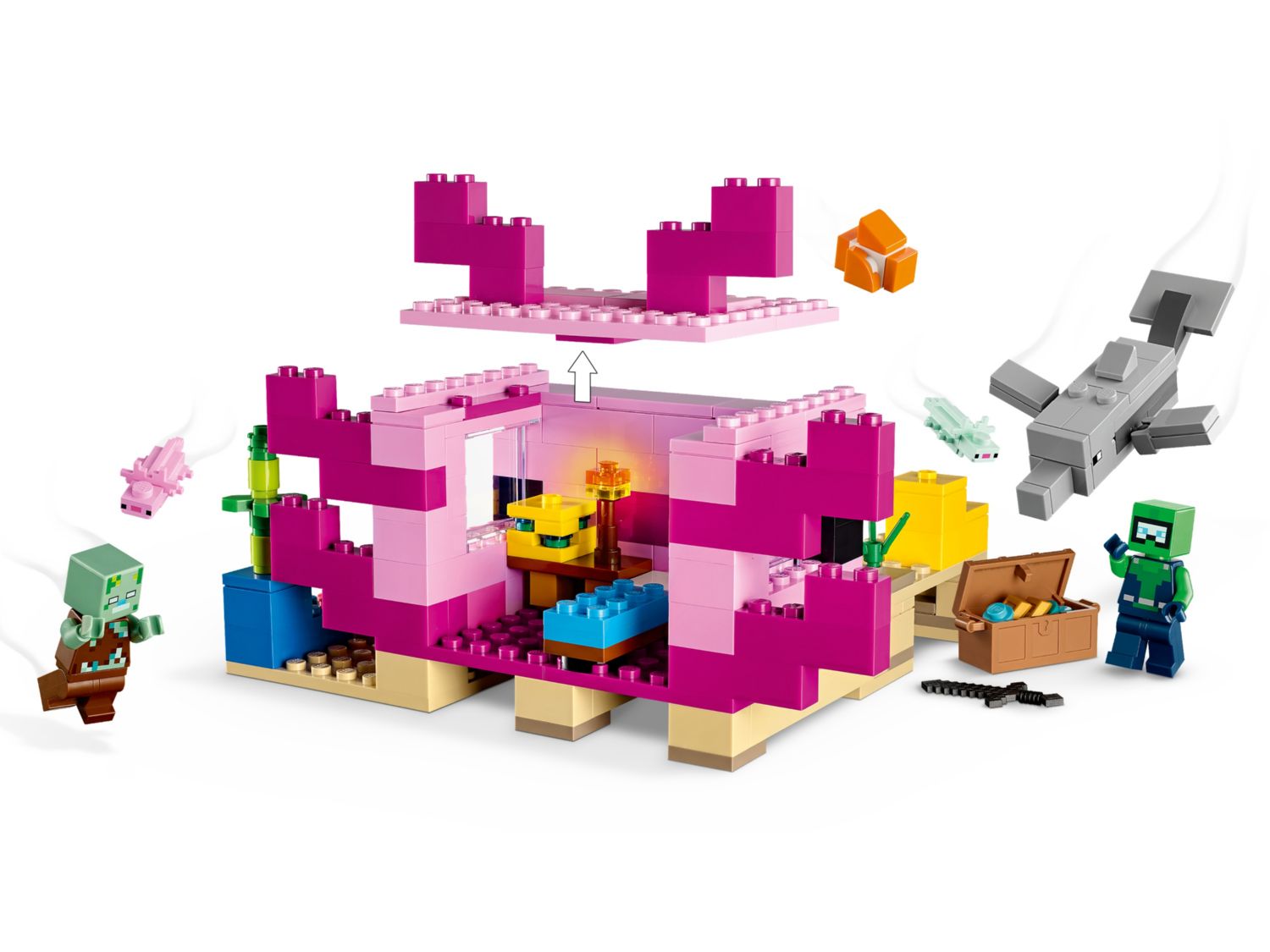 Конструктор Lego Minecraft Будинок Аксолотля (21247) - фото 2 Конструктор Lego Minecraft Будинок Аксолотля (21247) - фото 2