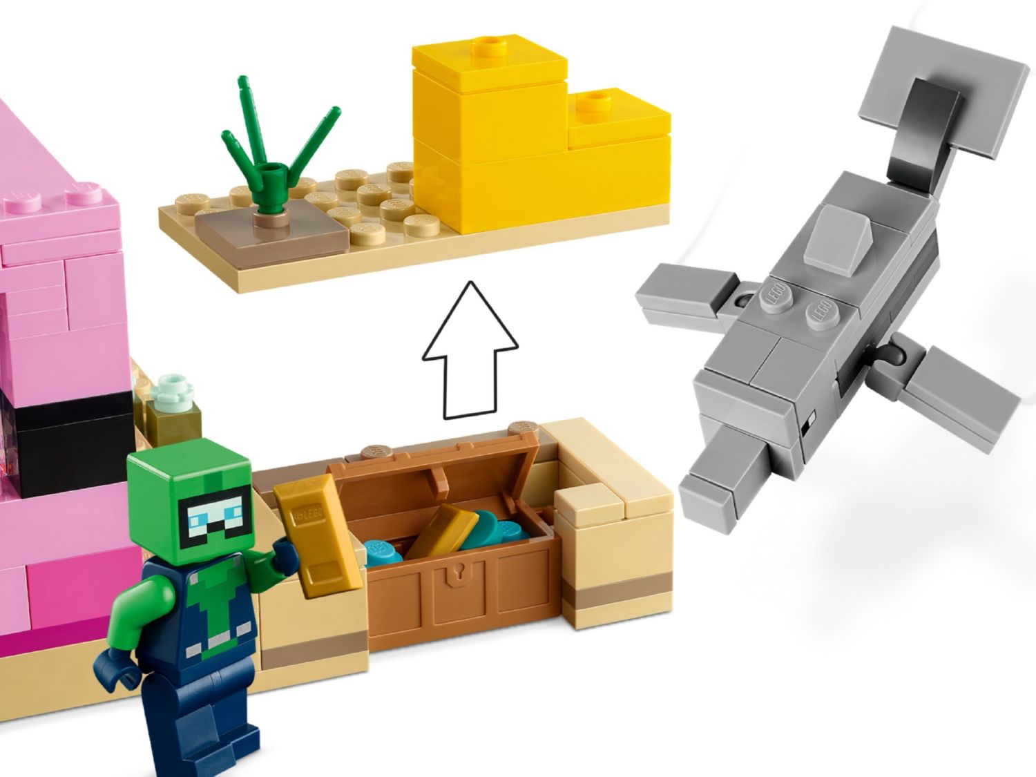 Конструктор Lego Minecraft Будинок Аксолотля (21247) - фото 4 Конструктор Lego Minecraft Будинок Аксолотля (21247) - фото 4