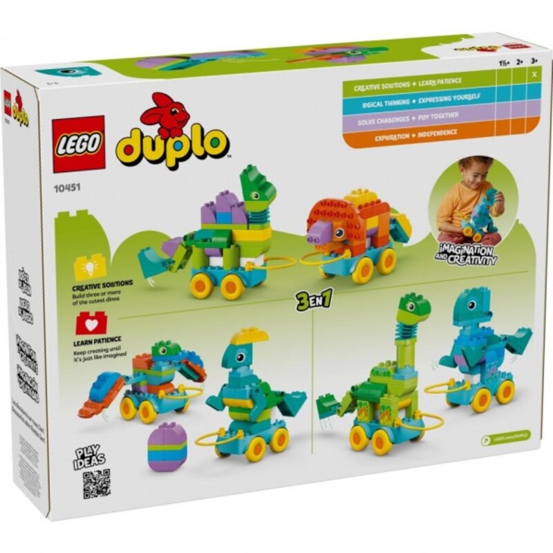 Конструктор Lego Duplo Town Динозавры на колесах 3в1 (10451) - фото 11 Конструктор Lego Duplo Town Динозавры на колесах 3в1 (10451) - фото 11