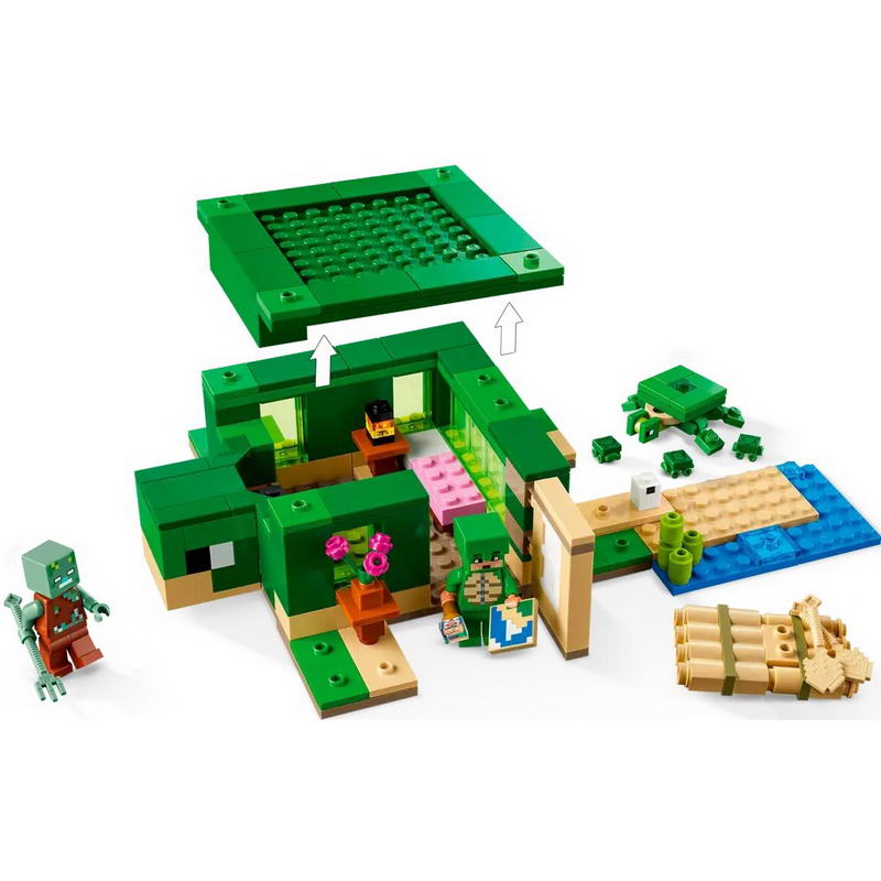 Конструктор Lego Minecraft Пляжний будинок у формі черепахи (21254) - фото 2 Конструктор Lego Minecraft Пляжний будинок у формі черепахи (21254) - фото 2