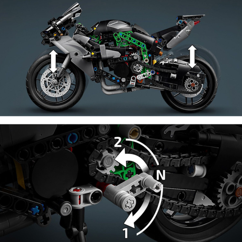 Конструктор Lego Technic Мотоцикл Kawasaki Ninja H2R 42170 - фото 8
