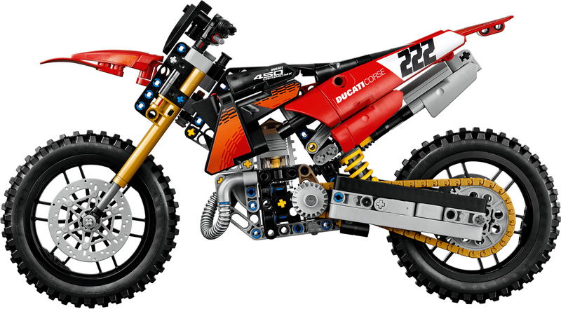Конструктор Lego Technic Мотоцикл Ducati Desmo450 MX Factory (42238) - фото 3 Конструктор Lego Technic Мотоцикл Ducati Desmo450 MX Factory (42238) - фото 3
