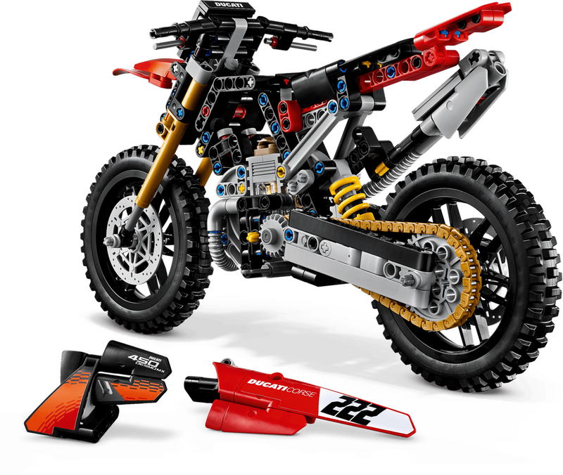 Конструктор Lego Technic Мотоцикл Ducati Desmo450 MX Factory (42238) - фото 5 Конструктор Lego Technic Мотоцикл Ducati Desmo450 MX Factory (42238) - фото 5