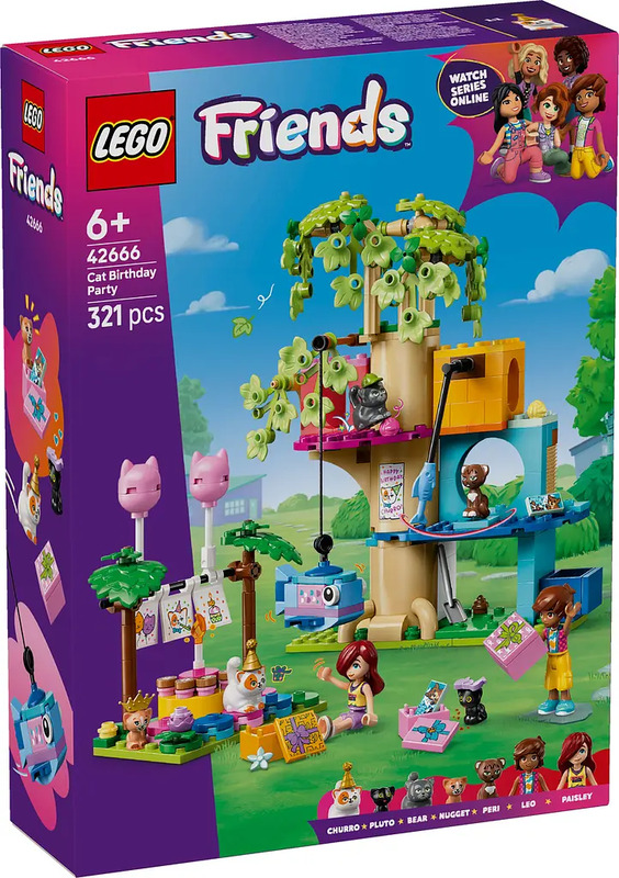 Конструктор LEGO Friends День рождения кота и дом на дереве (42666)