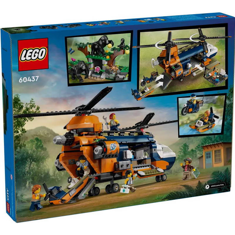 Конструктор Lego City Вертолет в базовом лагере для исследования джунглей (60437)