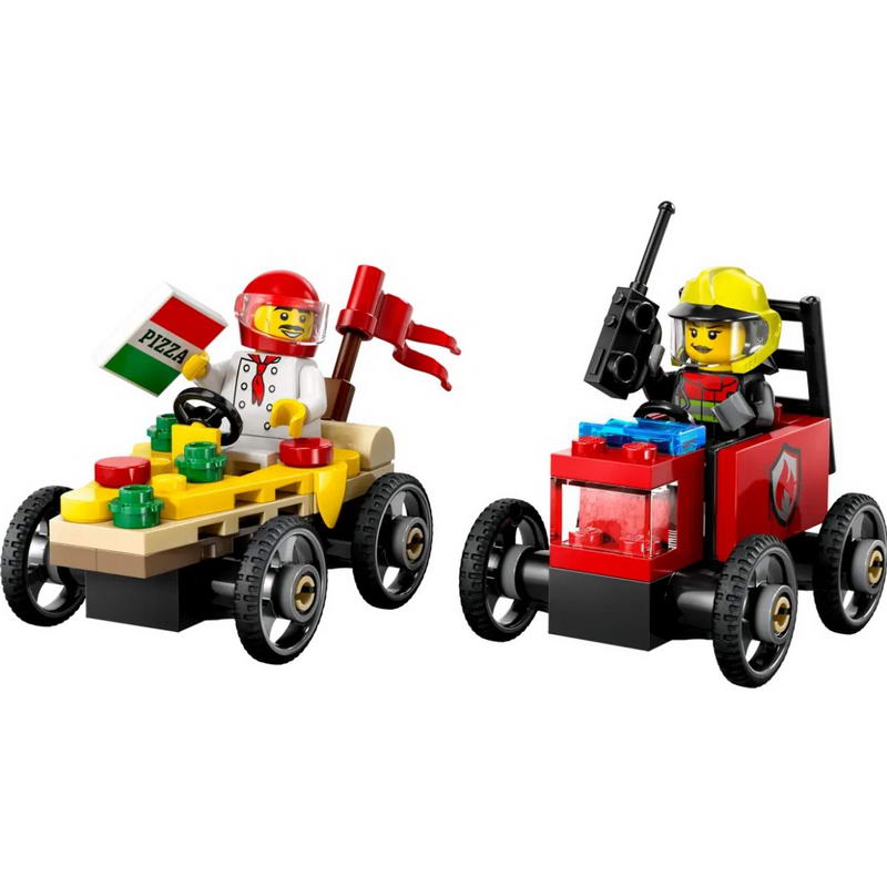 Конструктор Lego City «Пицца-авто против пожарной машины» Набор гонок (60458) - фото 4 Конструктор Lego City «Пицца-авто против пожарной машины» Набор гонок (60458) - фото 4