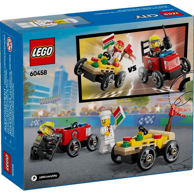 Конструктор Lego City «Пицца-авто против пожарной машины» Набор гонок (60458)