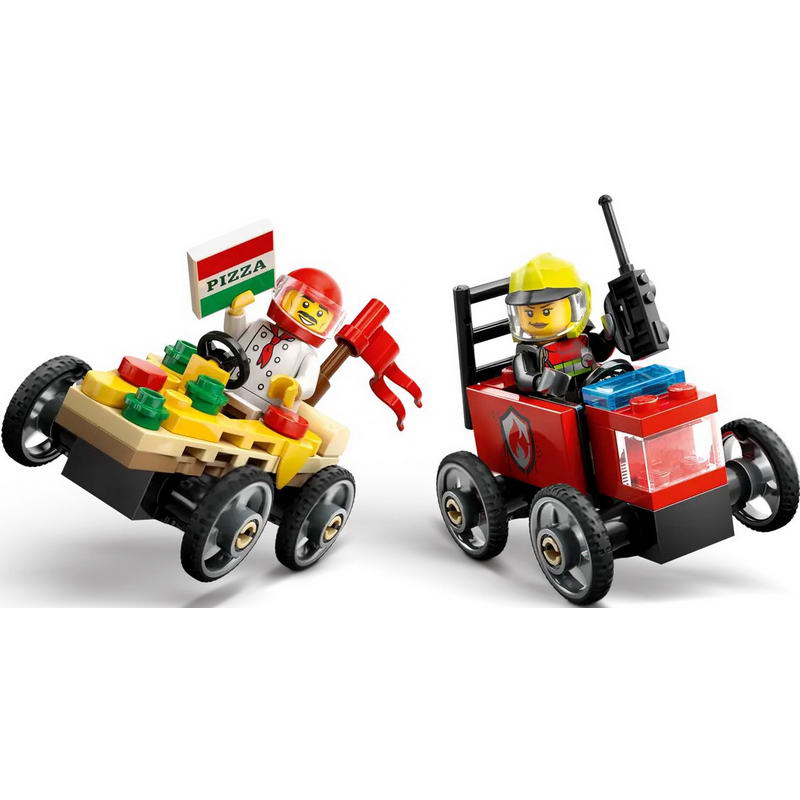 Конструктор Lego City «Пицца-авто против пожарной машины» Набор гонок (60458) - фото 2 Конструктор Lego City «Пицца-авто против пожарной машины» Набор гонок (60458) - фото 2