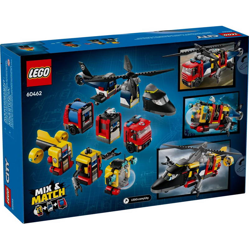 Конструктор Lego City Ремікс вертольотів, пожежних машин і підводних човнів (60462)