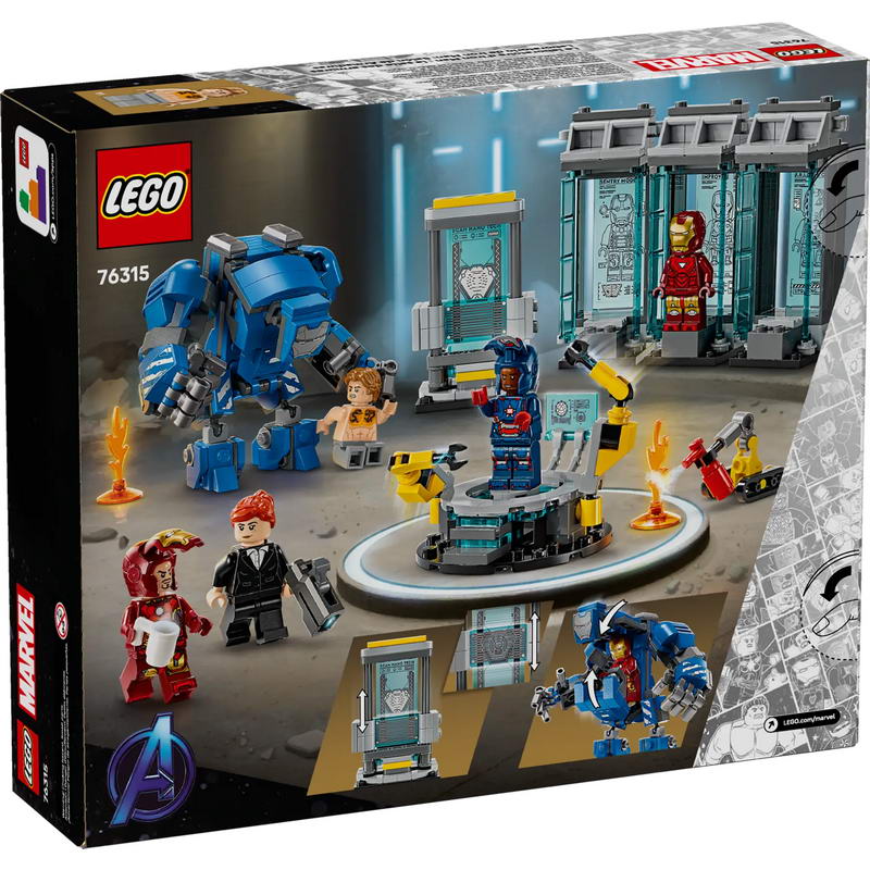 Конструктор Lego Marvel Лабораторія Залізної Людини: зал обладунків (76315)