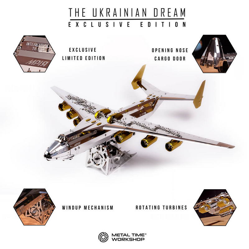 Колекційна модель Metal Time Ukrainian Dream Exclusive Edition Ан-225 Мрія зібрана двокольорова (MT001EE/READY) - фото 3 Колекційна модель Metal Time Ukrainian Dream Exclusive Edition Ан-225 Мрія зібрана двокольорова (MT001EE/READY) - фото 3