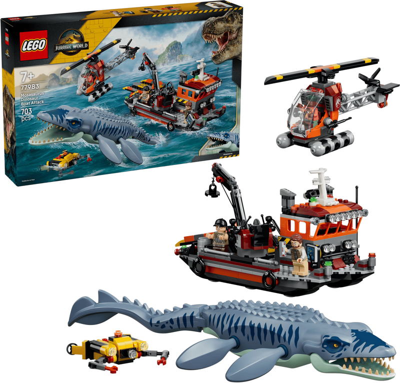 Конструктор Lego Jurassic World Нападение мозазавра на лодку (77983) - фото 1 Конструктор Lego Jurassic World Нападение мозазавра на лодку (77983) - фото 1