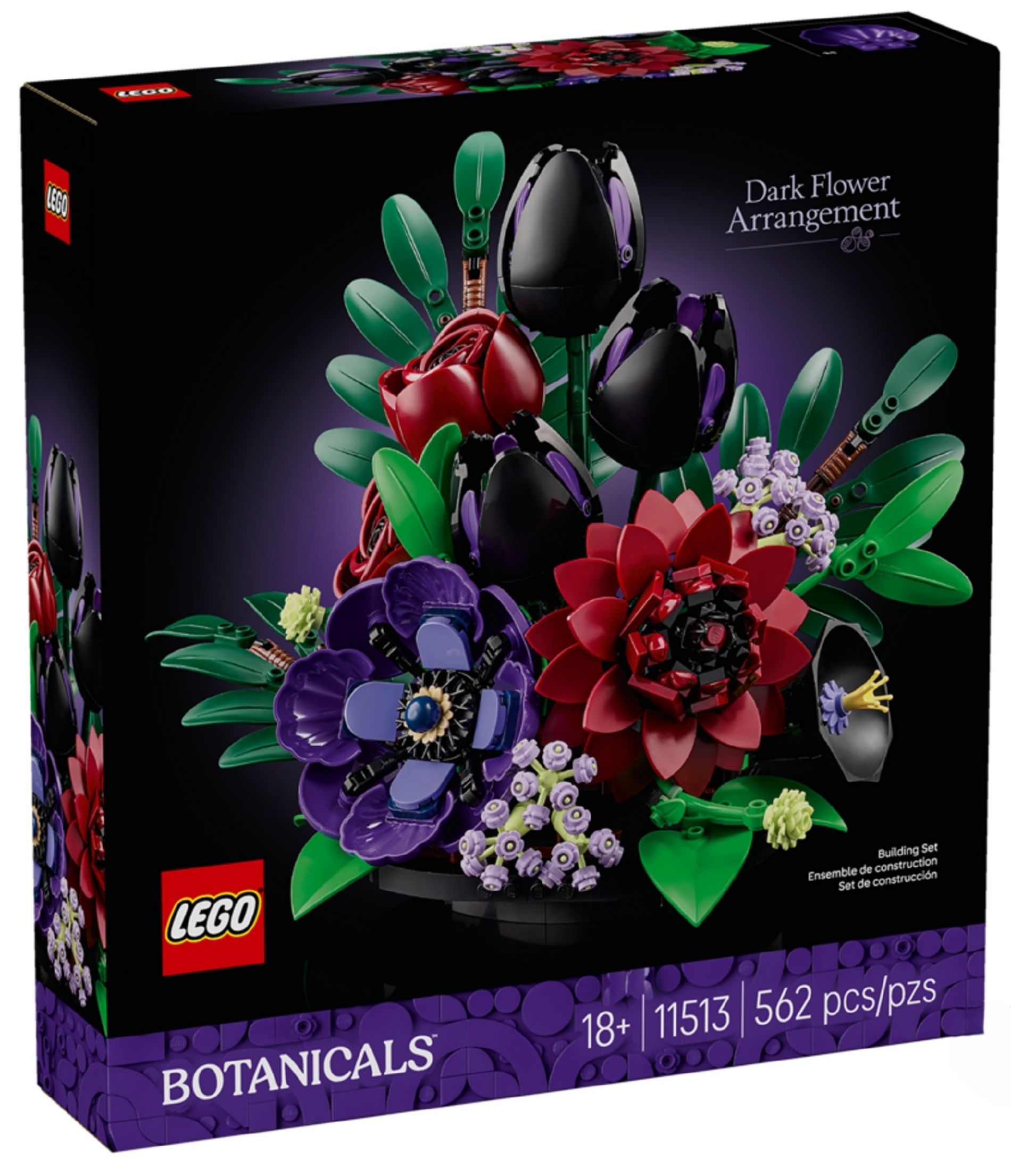 Конструктор Lego Botanicals Collection Композиція з темних кольорів (11513)